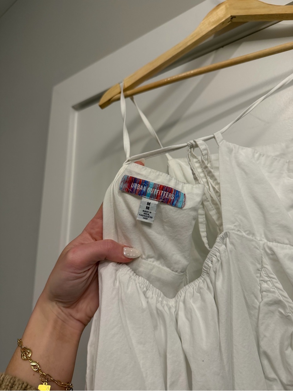 UO White Bubble Skirt Mini Dress With Adjustable Straps - Picture 6 of 8